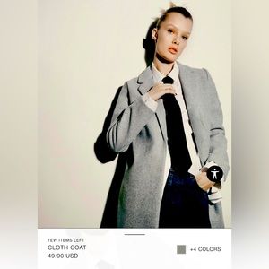 Zara 'Cloth Coat' in Gray Marl - Medium, Like New